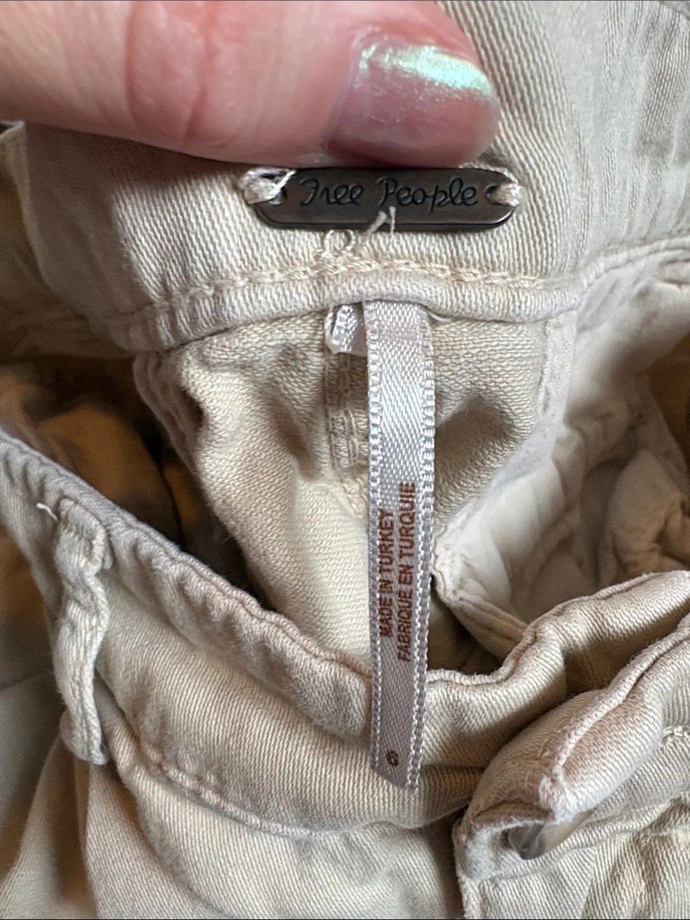 Free People High-Waist Pleated Cotton Shorts in Light Tan Size 6